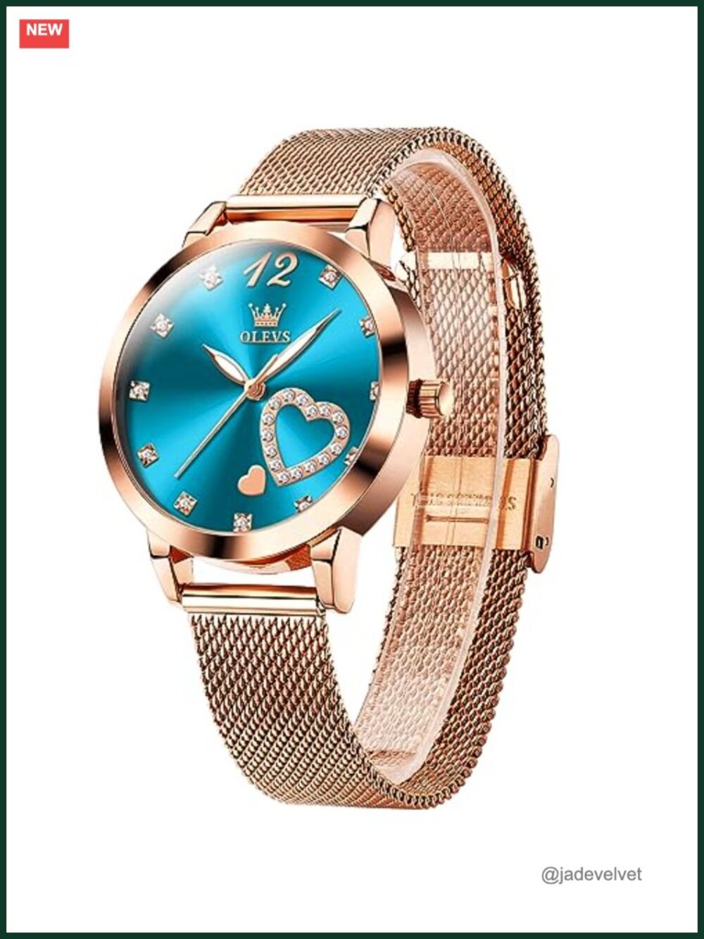 OLEVS Women's Quartz Dress Watch Rose Gold Bracelet Water Resistant